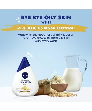 NIVEA Face Wash Milk Delights with Fine Gramflour for Oily Skin - 100ml | Shop Internationally - Buy Online on GoSupps.com