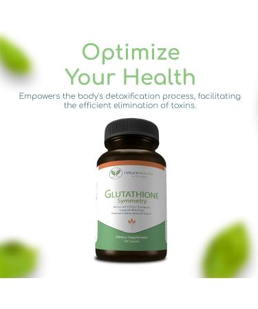 Return Healthy Glutathione Symmetry | S-Acetyl Glutathione Supplement | Antioxidants & Detoxification Supplement | Natural Cellular Support | All-Natural Vegan Non-GMO 120 caps - Buy Online on GoSupps.com