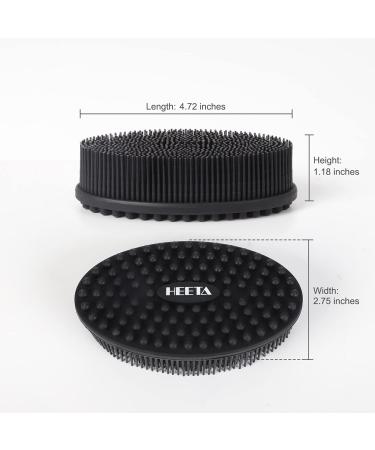 HEETA Body Brush - Silicone Scrubber for Gentle Exfoliation and Scalp Care | Wet Dry Brushing for Softer Skin and Shiny Hair - Buy Online on GoSupps.com