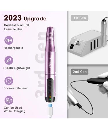 Cordless Nail Drill Electric File for Professional Nail Care - Rechargeable Manicure Pedicure Kit with Everything - Lightweight and Portable APurple Design - Buy Online on GoSupps.com