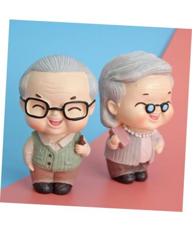 ABOOFAN 2pcs Cake Decoration Old Age Statue Loving Couple Cake Topper Old Couple Figurines Parent Anniversary Cake Topper Grandparents Statue Elderly Accessories Resin Lovers Casual - Buy Online on GoSupps.com