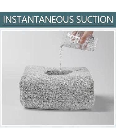 Microfiber Hair Towel Cap Set with Hair Shampoo Brush - Soft & Absorbent for Curly Thick Hair - Women Girls - Stripe & Gray - Buy Online on GoSupps.com