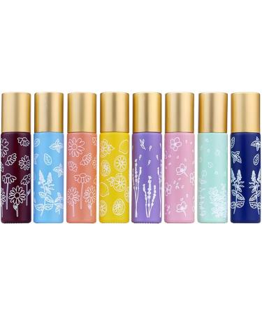 10ml Refillable Glass Roller Bottles | Portable Skin Care & Cosmetics | Purple & Gold | Stainless Steel Roller Balls - Buy Online on GoSupps.com