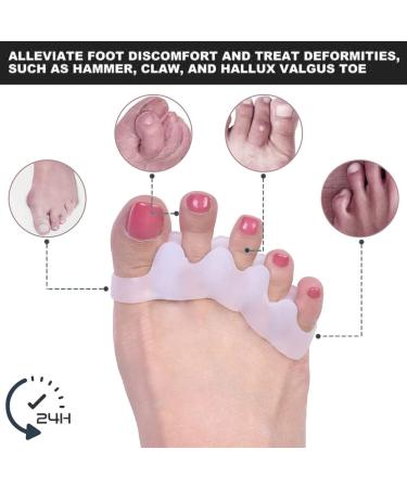 2 Pair Gel Toe Separators - Bunion Corrector for Women & Men - Toe Spacer & Straightener - White - Buy Online on GoSupps.com
