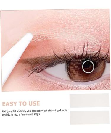 Housoutil 16pcs Lace Double Eyelid Sticker Female Makeup Eyelid Sticker Comfortable Eyelid Tape Post Net Mesh 2.8x0.4x0.1cm Yellow - Buy Online on GoSupps.com