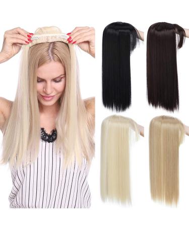 Tess clip in extension such as real hair pony hair part topper 3 clips hair extension smooth toupet for hair loss or gray hair 17 "(43cm) -120g light brown