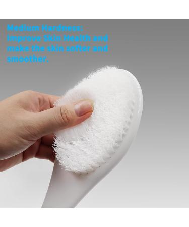 Yamahiko Bath Body Brush - Exfoliating Back & Feet Scrubber for Shower - Long Handle for Men & Women - White - Buy Online on GoSupps.com