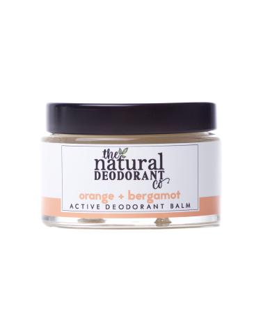 The Natural Deodorant Co  Active Deodorant Balm Orange & Bergamot 55g  Aluminium Free  Plastic Free  Extra Strength