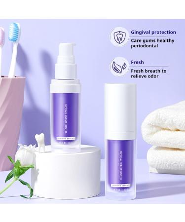 Purple Whitening Toothpaste Violet Teeth Whitening Oral Cleaning Toothpastes Color Corrector Serum Included Teeth Whitening Booster For Teeth Whitening (1) - Buy Online on GoSupps.com