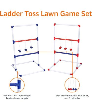 Amazon Basics Ladder Toss Outdoor Lawn Game Set with Soft Carrying Case - Red/Blue - 22 x 26 x 38 Inches - Buy Online on GoSupps.com