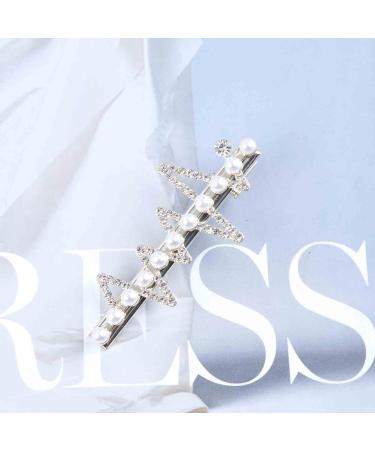 Inilbran Vintage Crystal Pearl Hair Clip Gold Rhinestone Wedding Hair Barrettes French Crystal Hairpin Barrette Sparkly Cz Hair Pins Hairclip Decorative Crystal Wedding Headpieces for women - Buy Online on GoSupps.com