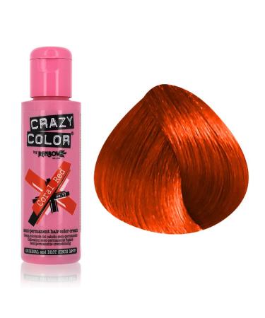 Crazy Color Vibrant Coral Red Semi-Permanent Hair Dye. Highly Pigmented Copper Conditioning & Oil Nourishing Vegan Formula | No Bleach or Ammonia | 100ml Coral Red 100 ml (Pack of 1) - Buy Online on GoSupps.com