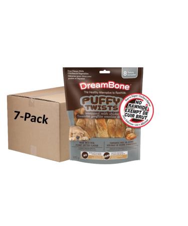DreamBone Puffy Twist Peanut Butter Wrapped Chicken 8ct 4oz 120g 7 Pack