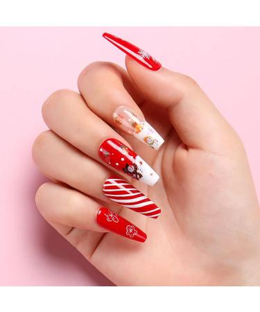 AIMEILI Christmas Nail Art Stickers Decals 3D Self-adhesive Snowflake Elk Pattern for Women Girls Manicure DIY and as Kids Craft Art 001 - Buy Online on GoSupps.com