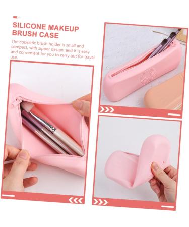 Angoily Silicone Storage Bag Makeup Brush Silicone Cosmetic Brush Bag Cosmetic Brush Holder Foundations Pouch Zip Lock Organizer Small at Home Pink Travel Silica Gel Toolkit - Buy Online on GoSupps.com