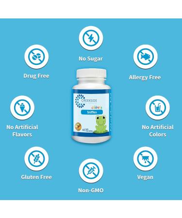 Creekside Naturals Snifflex Cold & Allergy Relief for Kids with Elderberry - Pediatrician Formulated - Immune Support with Quercetin & Bromelain - Zero Sugar, Vegan - 60 Soft Chewables - Buy Online on GoSupps.com
