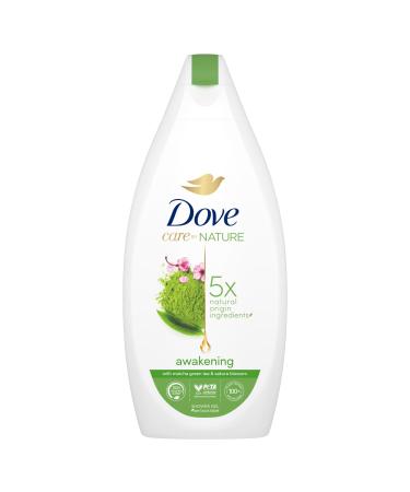Unilever Dove Care By Nature Awakening Shower Gel Body wash with Green Tea and Flowers Extract Natural Origin Ingredients Clean Soften Hydrate Skin Plant-Based Moisturizers 400ml (13.5 fl oz)