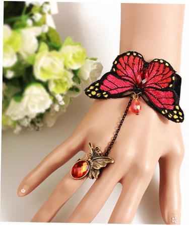 COHEALI 1pc Butterfly Ring Bracelet Rings for Teen Girls Wrist Chain Wristband with Finger Ring Jewelry Miss - Buy Online on GoSupps.com