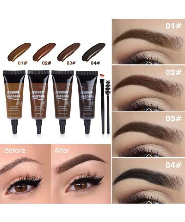 Eyebrow Tint Mascara Tinted Thick Eyebrow Mascara with 2 Brushes Waterproof Transfer Resistant Eyebrow Tinting Kit No Additives (Light color) - Buy Online on GoSupps.com