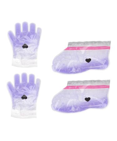 Healeved 2 Pairs Wax Gloves Personal Care Close Friends Nonwoven Fabric Comdum Paraffin Paraffin Wax Care Spa Suite Nursing Cover Boots Hand Wax Non-woven Fabric Purple