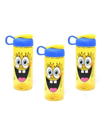 3-Pack Nickelodeon Spongebob 16.5oz Kids Sullivan Sports Water Bottle BPA-free Yellow/Blue