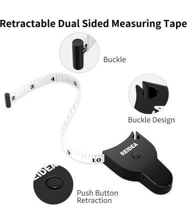 REIDEA M1 Body Measure Tape 60inch (150cm) - Lock Pin, Push-Button Retract, Ergonomic & Portable Design - Buy Online on GoSupps.com