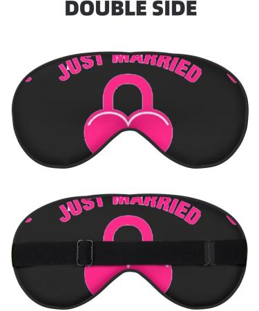 Just Married Print Eye Mask | Unisex Soft Sleep Shade for Travel Yoga & Shift Work - Buy Online on GoSupps.com