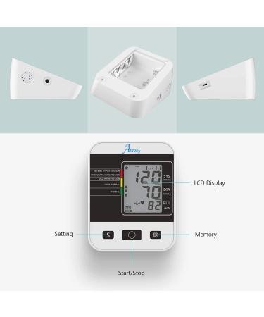 Annsky Digital Blood Pressure Monitor for Home Use - Large LCD Display, Automatic Measure, Heart Rate Pulse, 2 User Memories - Black - Buy Online on GoSupps.com
