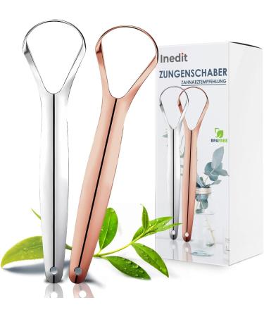 Stainless Steel Tongue Cleaner Set - 2 Durable Tongue Scrapers for Fresh Breath - High-Quality Tongue Brush for Adults - Buy Online on GoSupps.com