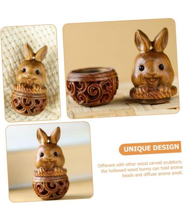 Minkissy 4-Piece Sandalwood Necklace Trailer Set | Essential Oil Ring & Rabbit Holder | Chinese Dcor Jewelry & Fragrance Bracket - Buy Online on GoSupps.com