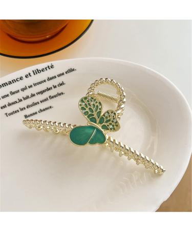 claw clips hair claw shark clip Shark Clip Metal Butterfly Hair Claw For Women Hairpin Dish Up Hair Clips Ponytail Claw Clip Hair Accessory 02 (Color : 1)