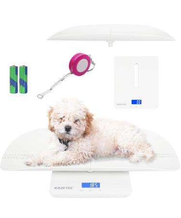 KAZETEC Pet Scale, Multi-Function Baby Scale, Digital Toddler Scale with Hold Function, Infant Scale Measure Adult/Cat/Dog Weight Max:220lb and Height Max:60cm Accurately, Precision at ± 10g, KG/LB/OZ