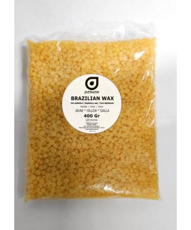PureWax Brazilian wax yellow premium for strip -free and pain -free hair removal new creamy and highly elastic formula 400 g