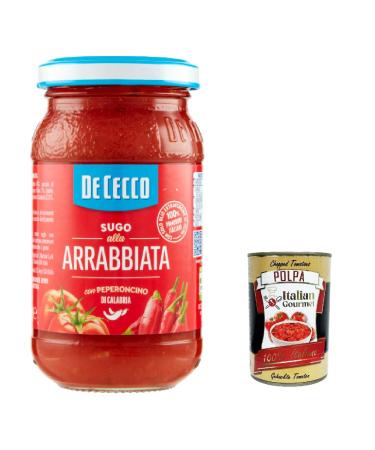 Italian Gourmet E.R. De Cecco Sugo arrabbiata Lot de 6 sauces tomate avec piment 200 g de p tes italiennes + Italian Gourmet Polpa 400 g