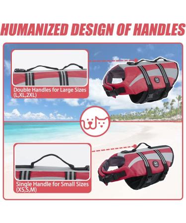 Emust Lifeguard Dog Life Jacket - Lightweight Swimming Vest for Small Medium & Large Dogs - Red XL - Ideal for Boating & Water Safety - Buy Online on GoSupps.com