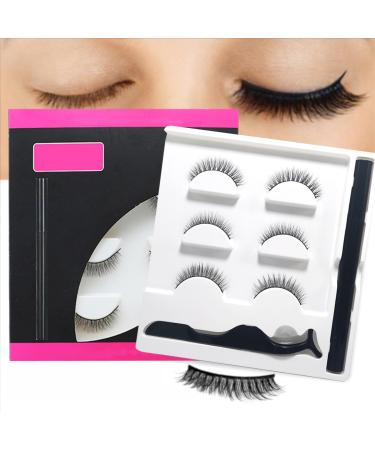 Reusable Self Adhesive Eyelashes Waterproof Self Adhesive Eyelashes Create Naturally Thick Eyelashes Diverse Styles No Glue Required Easy to Wear Waterproof and Sweatproof Not Easy to Fa