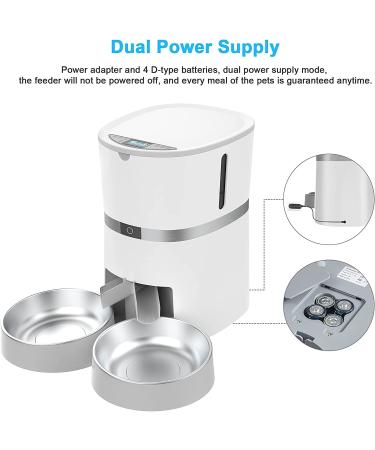 Smart Cat Feeder - WellToBe Automatic WiFi Pet Food Dispenser with Voice Recorder & Portion Control, White - Buy Online on GoSupps.com
