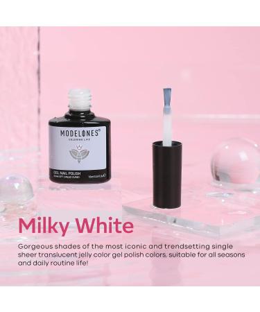 Modelones Gel Nail Polish 1 Pcs 15ml Milky White Gel Nail Polish Jelly Gel Polish Set Sheer Pure White Color Nail Gel Polish Kit Soak Off U V GEL LED Salon DIY at Home Gel Nail Manicure Gift for Women Girls - Buy Online on GoSupps.com
