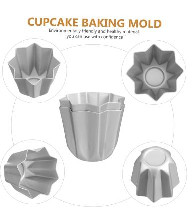 Alipis 2pcs Octagonal Cake Mold Roasting Pan Paper Cups Cupcake Mold Creative Baking Mold Muffin Candy 7.5x7.5x6.5cm Silver - Buy Online on GoSupps.com