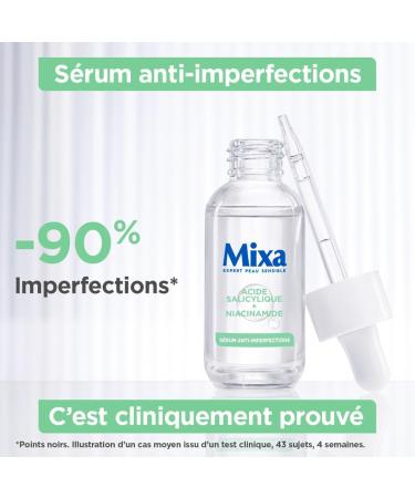 Mixa - Anti-Imperfections Concentrated Serum - For blemish-prone skin - Enriched with Salicylic Acid and Niacinamide - 30 ml - Buy Online on GoSupps.com