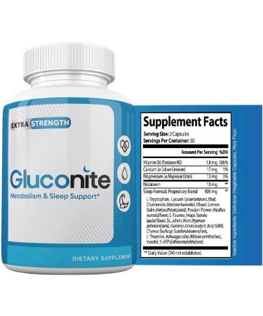 Alpha Pure Gluconite Metabolism and Sleep Support 60 Capsules Natural Sleep Longer Non Habit Forming Melatonin - Buy Online on GoSupps.com