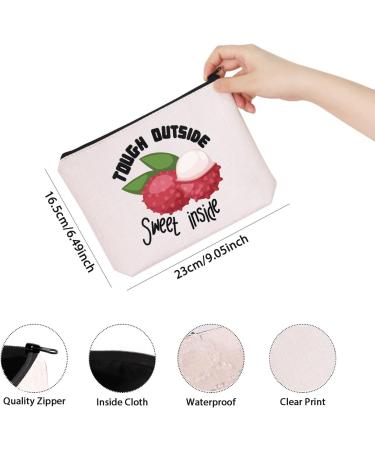 Lychee Makeup Mag Tough Outside Sweet Inside Bag Lychee Farmer Gift Lychee Fruit Tea Eat Lychee Amateur Gift (Tough Outside-UK) - Buy Online on GoSupps.com