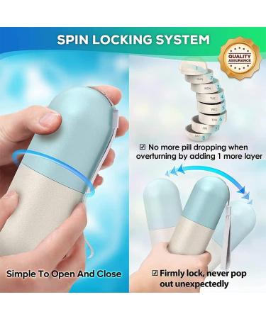 Portable Pill Organizer Box - Weekly Pill Capsule Holder for Travel Water Resistant Cereal Fiber Storage for Vitamins & Supplements 7-Day Compartments - Buy Online on GoSupps.com