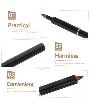 FRCOLOR Lip Brush smudge stick lip stick lip gloss applicators round applicator make up Tricolor lipstick brush lip balm Makeup Tools beauty tools aluminum makeup brush Lip Gloss Brush 13.40X0.90X0.90CM Black - Buy Online on GoSupps.com