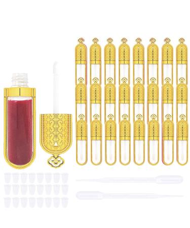 24 PCS Refillable Empty 5ml GOLD Crown Lip Gloss Tubes with Wand Cute Lipgloss Containers  DIY Lip Gloss Making Kit Container Bulk Wholesale