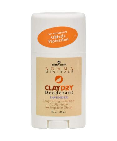 Zion Health Adama Minerals Clay Deodorant - Lavender Scent | 2.5 oz | Natural & Eco-Friendly | International Shipping Available - Buy Online on GoSupps.com
