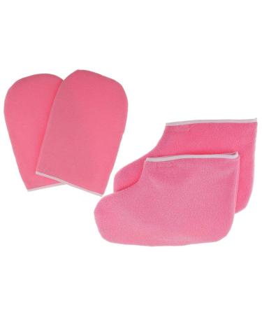 Paraffinwachs protection set high quality soft for spa handheld and foot gloves moisturizing gloves for wax heater manicure pink 2 pairs