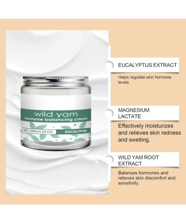 Wild Yam Cream for Hormone Balance Eucalyptus Scented Organic Wild Yam Root Extract 120g Jar Natural Hormone Balancing Cream Soothing and Nourishing for Women - Buy Online on GoSupps.com
