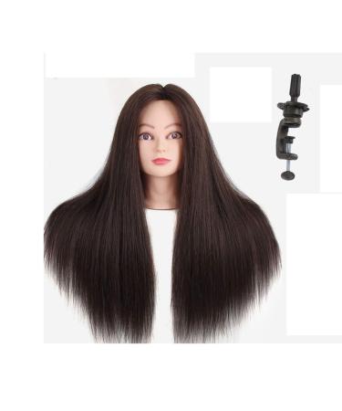 LZXBC Shop window doll training head hair exercise with hair clip holders permanent shaft and make-up used in beauty salons and hairdressing brown with makeup
