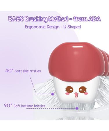 Kids U-Shaped Toothbrush Age 2-6 | Food Grade Silicone Brush | 360 Oral Cleaning | Blue/Pink | Dental Health - Buy Online on GoSupps.com